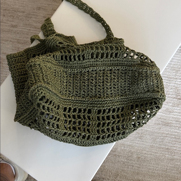 Tory Burch Olive Crochet Tote - Picture 5 of 7